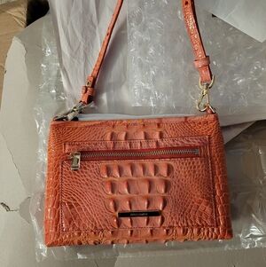 Brahmin VIDA Coral Snapdragon Croc-Embossed Crossbody Bag NWT